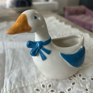 Vintage White Goose Ceramic Container - Vintage White Goose Planter